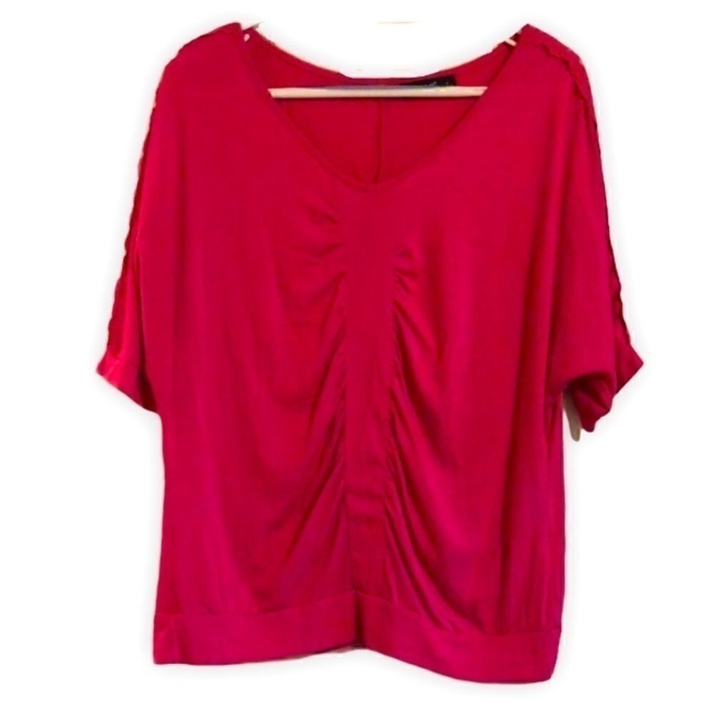 3/$15 or 5/$20 Cute pink top with lace down the arms size medium